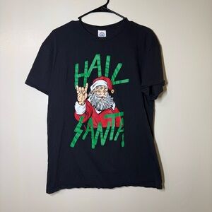 Men’s Hail Santa Black Graphic T-shirt
